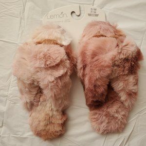 Lemon Faux Fur Slide Slipper